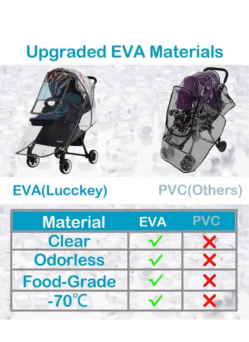 XiuWoo - 2-Piece Stroller Rain Cover and Baby Stroller Mosquito Net Universal Stroller Accessory Waterproof Windproof Baby Travel Weather Shield - Image 1