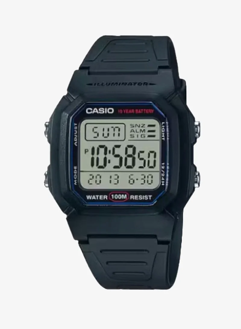 CASIO Men's Resin Digital Watch W-800H-1A - 36.8 mm