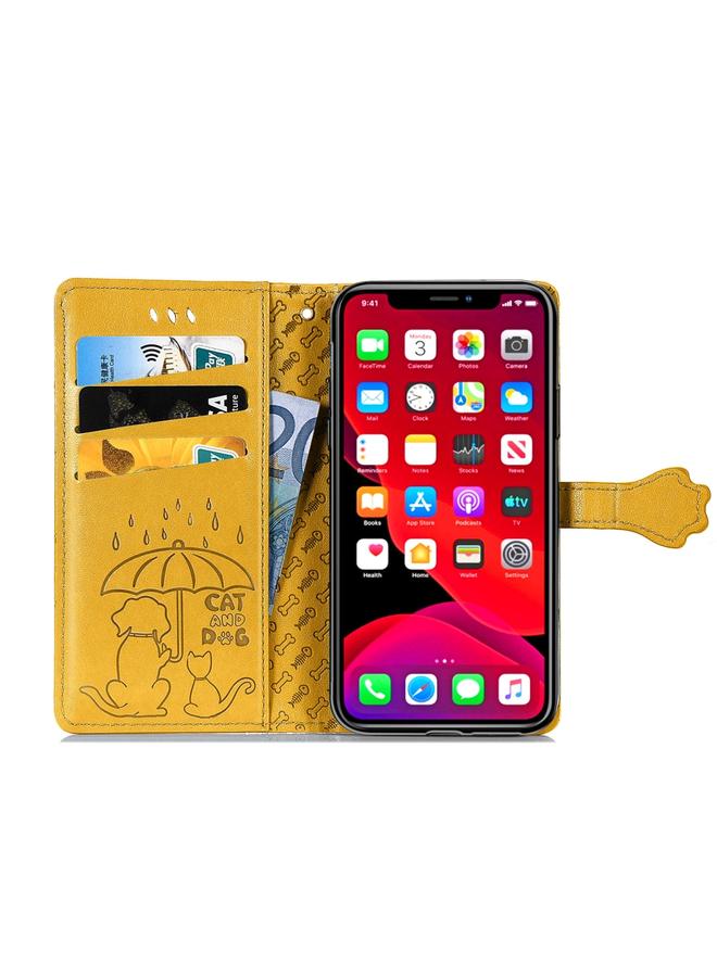 Zaboon Case For iPhone 11 Pro Cute Cat and Dog Embossed Horizontal Flip PU Leather Casewith Holder / Card Slot / Wallet / Lanyard - Image 4