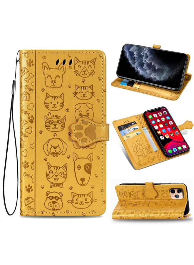 Zaboon Case For iPhone 11 Pro Cute Cat and Dog Embossed Horizontal Flip PU Leather Casewith Holder / Card Slot / Wallet / Lanyard - Image 1