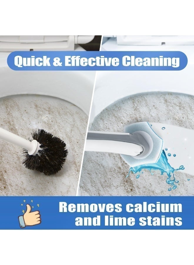 Disposable Toilet Brush Set with 40Refills, Wall-Mounted Bathroom Cleaning Brush, Hygienic No-Touch Toilet Scrubber Kit - Image 5