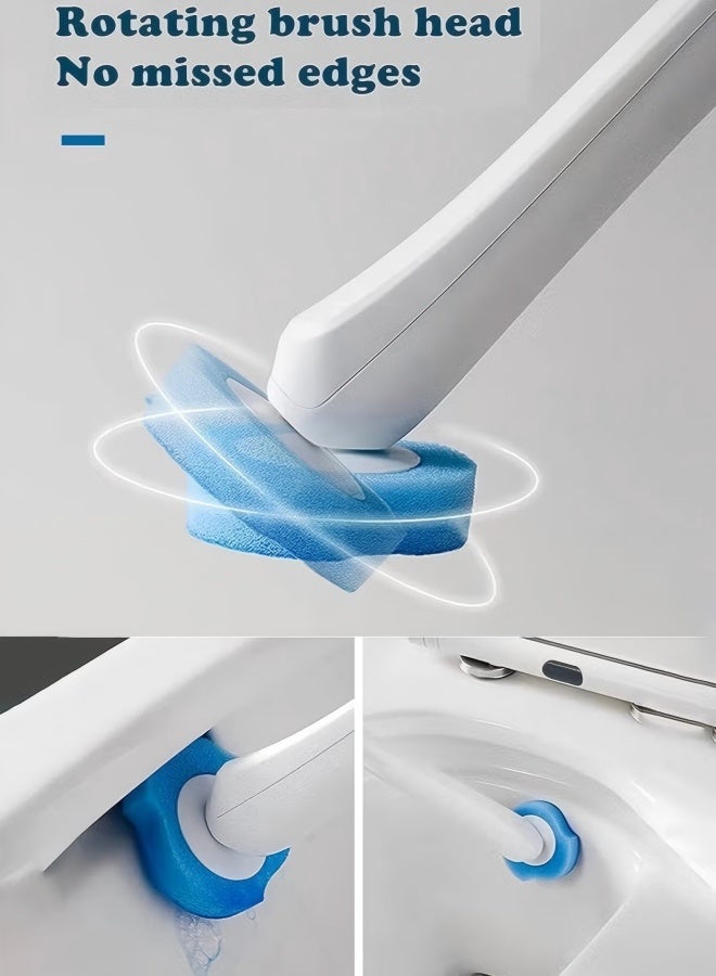 Disposable Toilet Brush Set with 40Refills, Wall-Mounted Bathroom Cleaning Brush, Hygienic No-Touch Toilet Scrubber Kit - Image 2