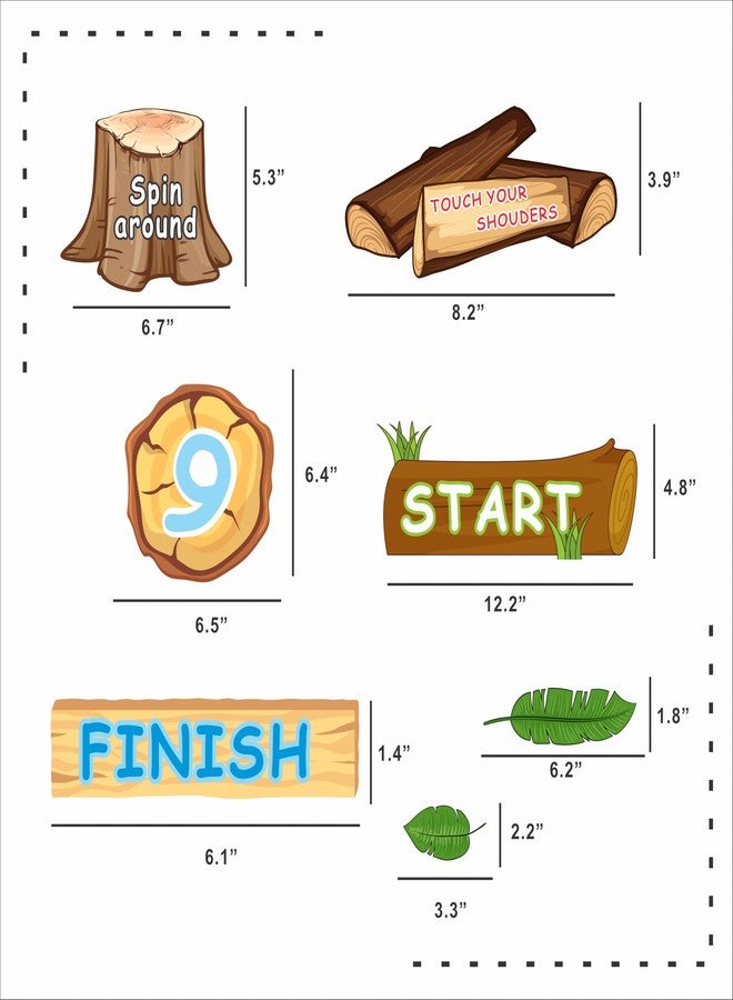 TracyArt Sensory Path Decals, Floor Stickers, Hopscotch Classroom Decor - Wood Log Numbers Floor Decals for Boosting Gross Motor Skills - Image 2
