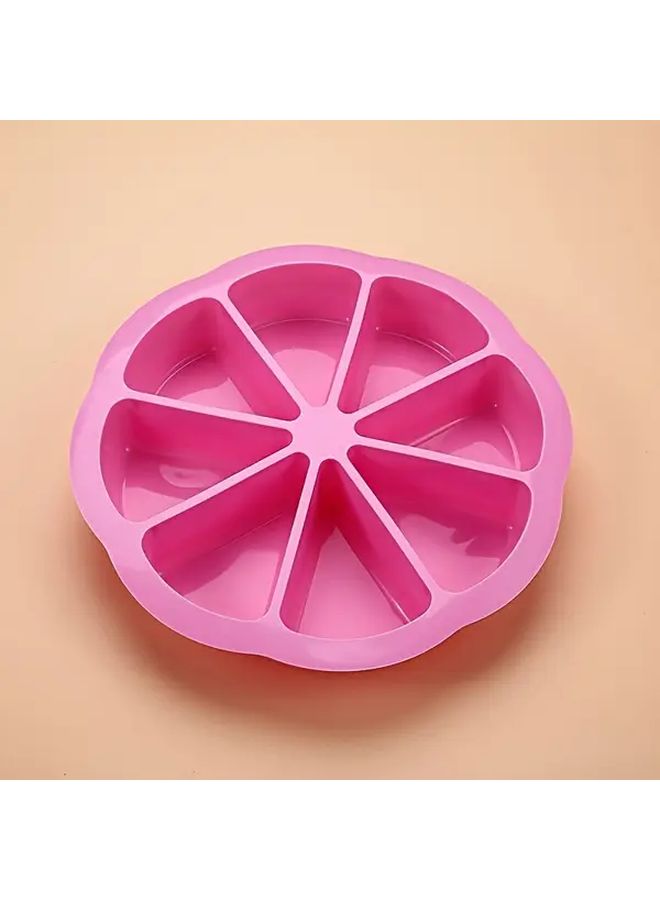 Pink 8 Hole Silicone Triangular Cake Mold Non Stick Easy Clean Baking Pan - Image 4
