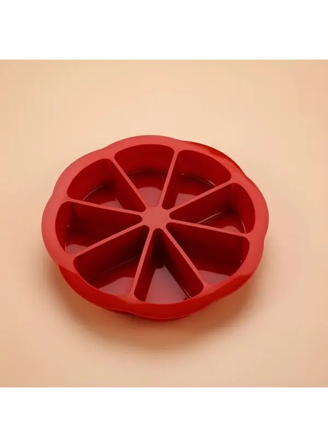 Pink 8 Hole Silicone Triangular Cake Mold Non Stick Easy Clean Baking Pan - Image 2