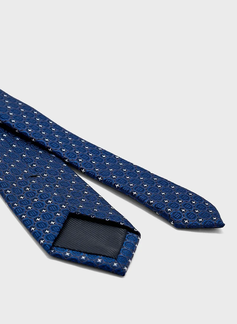 Robert Wood Tie & Pocket Square In Gift Box