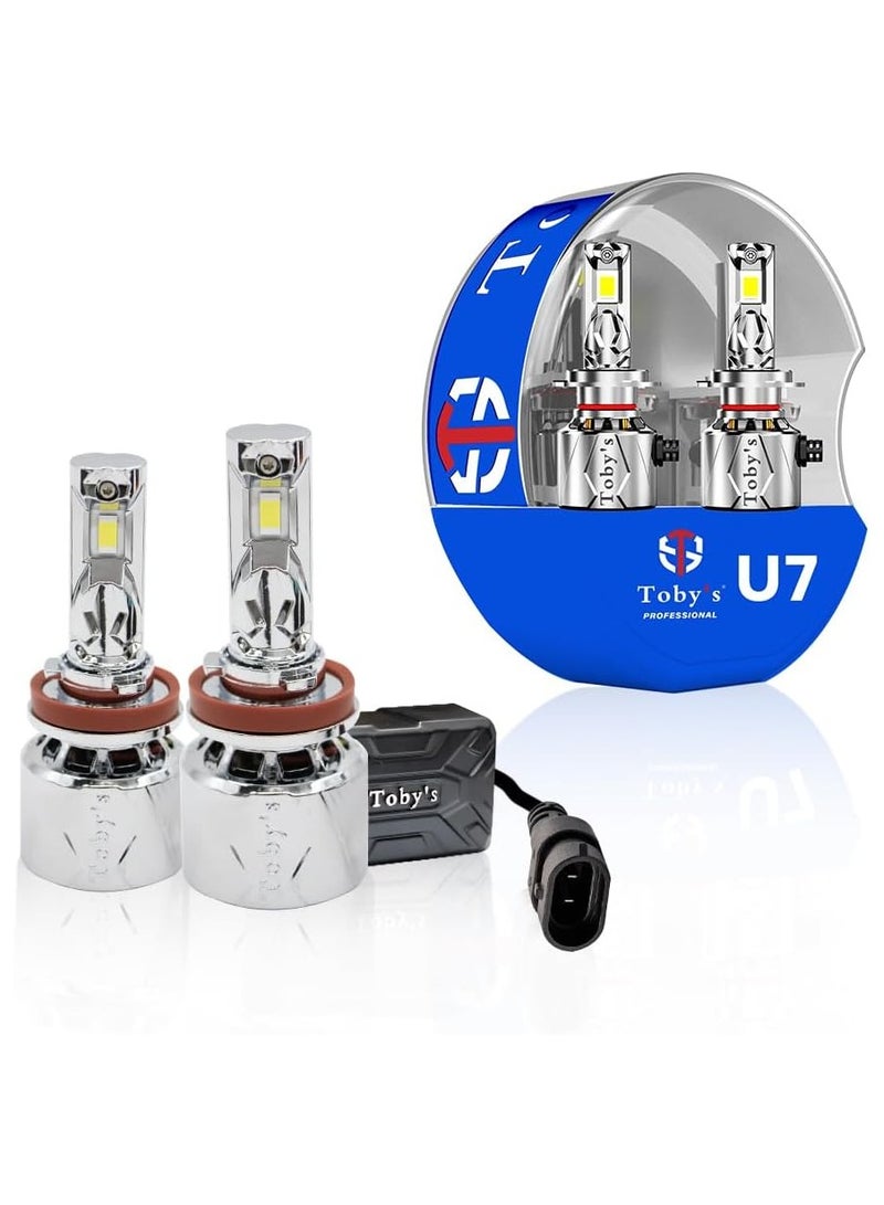توبيز مجموعة مصابيح أمامية LED أصلية تم اختبارها من Toby's U7- H11 بقوة 120 واط/زوج، 12000 لومن، ألوان ساطعة بدرجة حرارة (6000 كلفن) - Image 1