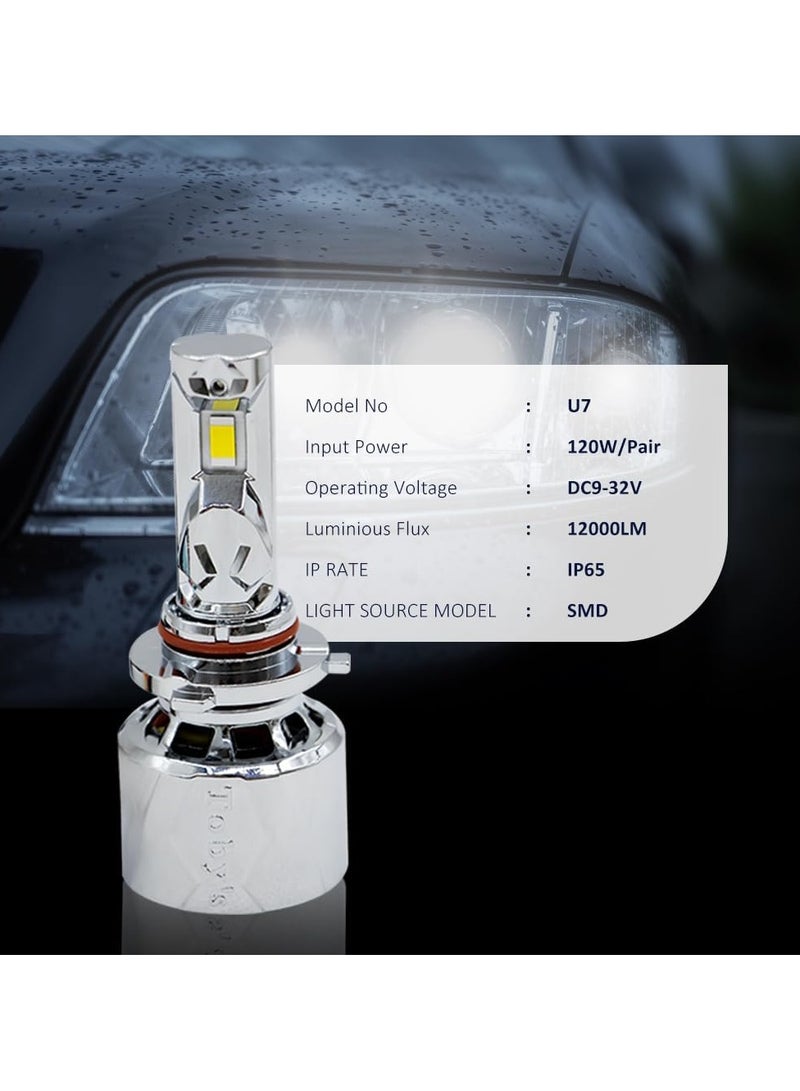 توبيز مجموعة مصابيح أمامية LED أصلية تم اختبارها من Toby's U7- H11 بقوة 120 واط/زوج، 12000 لومن، ألوان ساطعة بدرجة حرارة (6000 كلفن) - Image 2