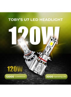 Toby's Toby's U7- H11 120W/Pair Power Original Tested LED Headlight Assembly 12000 Lumens Bright Color With Temperature (6000K)  - Image 3