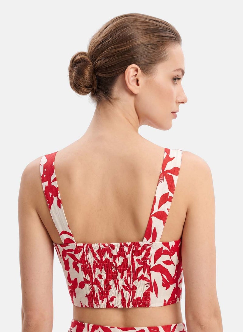 FOREVER 21 Sweetheart Neckline Bustier Crop Top with Wide Straps - Image 2