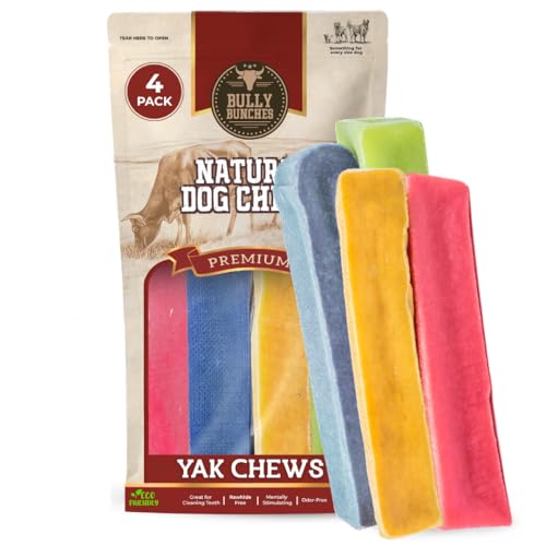 Bully Bunches Premium Fruit-Flavored Himalayan Yak Chew for Dogs - 100g, All-Natural, Long-Lasting, Authentic Yak Milk, Healthy Dental Chew, High-Protein (Medium Assorted - 4PK, Assorted) - Image 1