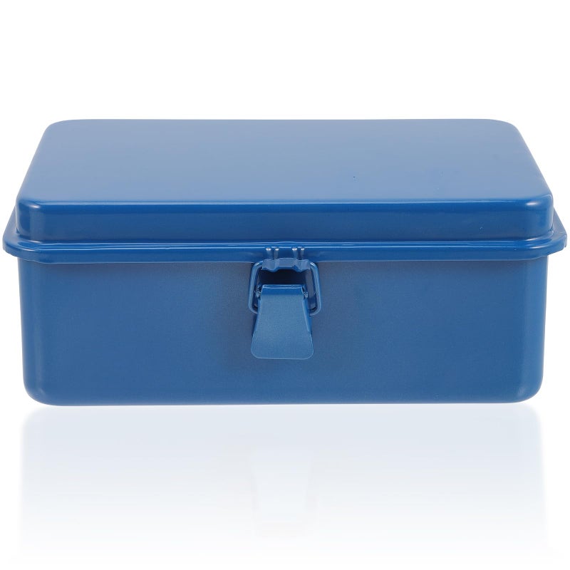DOITOOL Small Tool Box - Metallic Tool Storage Case with Organizer for Car/Home Tools, Nails & Pins - Image 1