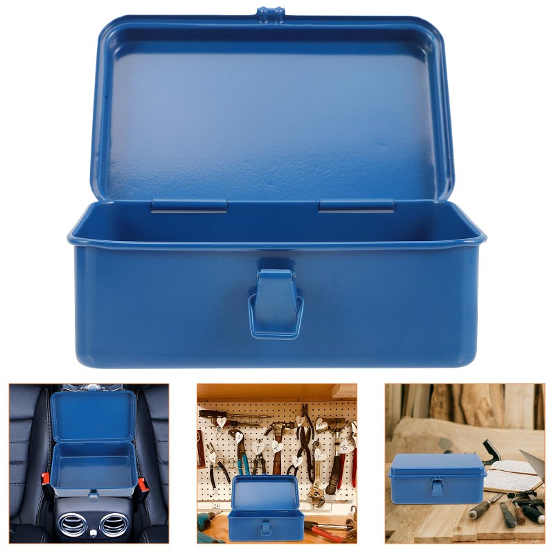 DOITOOL Small Tool Box - Metallic Tool Storage Case with Organizer for Car/Home Tools, Nails & Pins - Image 2