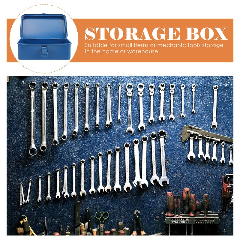 DOITOOL Small Tool Box - Metallic Tool Storage Case with Organizer for Car/Home Tools, Nails & Pins - Image 4