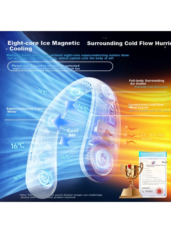 VENIDER Hanging Neck Air Conditioner Mini Portable Cooling Fan Lazy Student Outdoor Large Wind Power Rechargeable Fan - Image 3