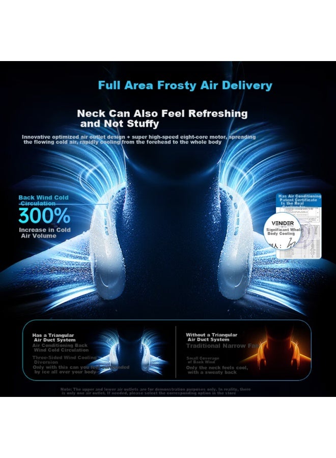 VENIDER Hanging Neck Air Conditioner Mini Portable Cooling Fan Lazy Student Outdoor Large Wind Power Rechargeable Fan - Image 5