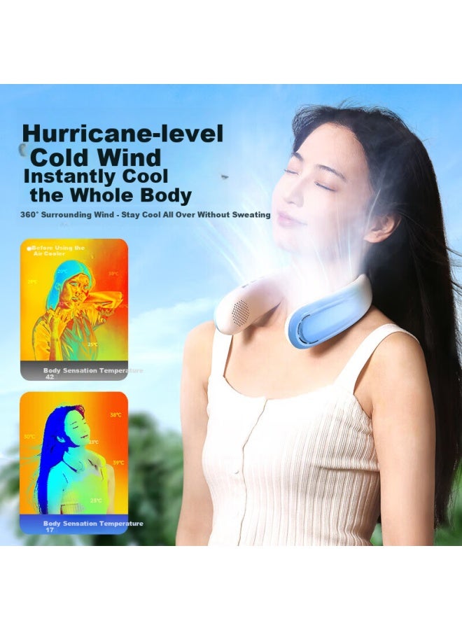 VENIDER Hanging Neck Air Conditioner Mini Portable Cooling Fan Lazy Student Outdoor Large Wind Power Rechargeable Fan - Image 4