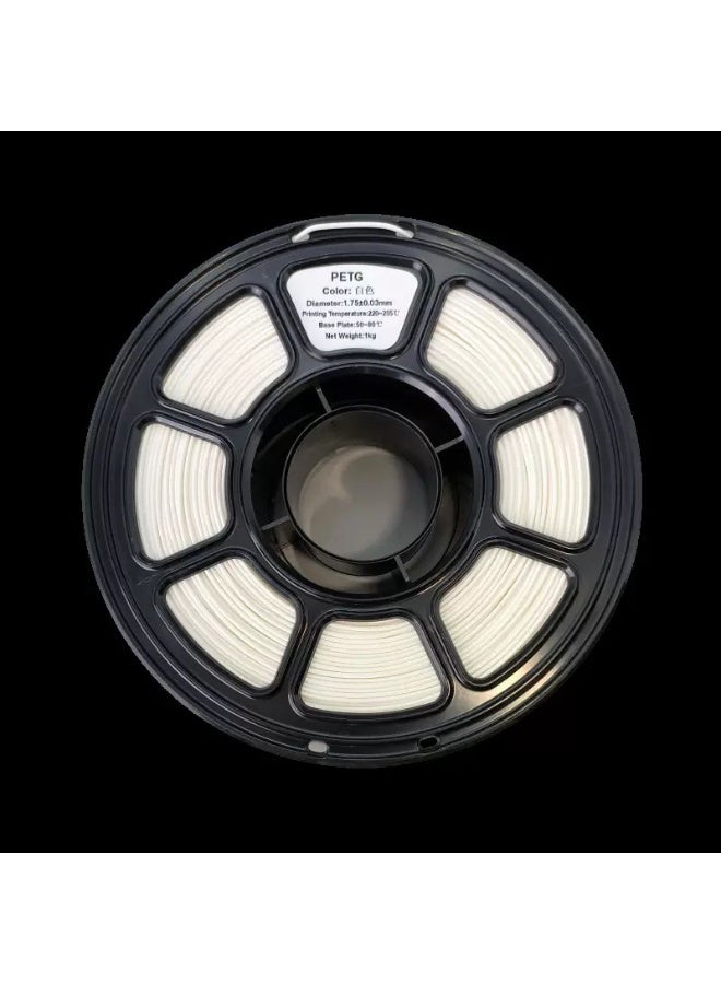 3D Printing Filament, 1.75mm High-Strength PETG Filament, Suitable for 3D Printing, High-Speed Filament, Compatible with Most FDM 3D Printers 1KG High-Quality White - Image 1