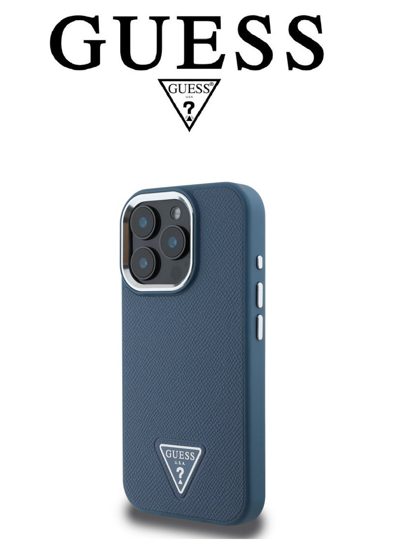 CG MOBILE Back Case for iPhone 16 Pro, Supports Magsafe wireless charging, leather and silicone case, French design and original GUESS brand logo, from CG Mobile  - Image 3