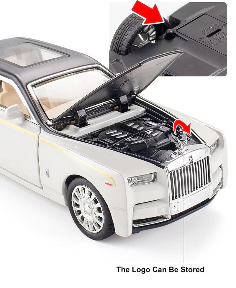 VGRASSP 1:32 Scale Die Cast Rolls Royce Phantom Style Pull Back Action Car Toy for Kids with Openable Doors, Lights and Sound - Alloy Metal Toy Car - Color As Per Stock - Image 4