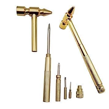 SHOPLIFE Portable Screwdriver Set Mini Functional 5 in 1 Multi tool, Metal Portable Hammer Mini Hathodi, Tool kit and Screwdriver Hand repairing tools (Pack of 1, Multicolour)  - Image 1