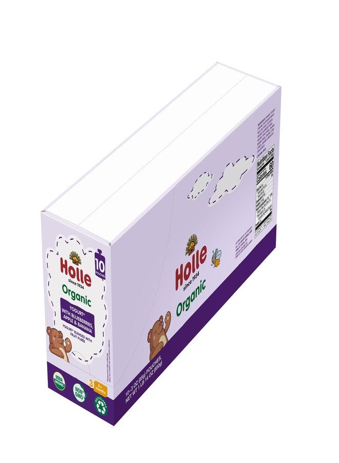 Holle Baby Yogurt Pouches - Organic Yogurt with Blueberry, Apple & Banana Fruit Purée - Drinkable Pouches for Kids & Babies 8 Months & Up - (10 Pack) Shelf Stable, Non-Gmo with 0 Sugar Added - Image 4