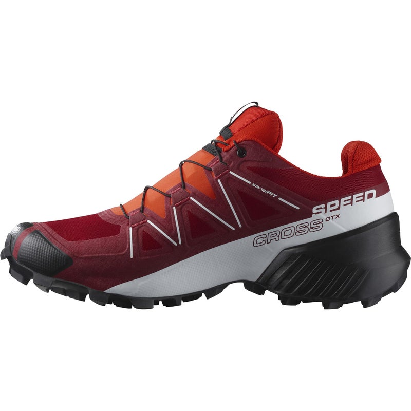 Salomon أحذية الجري على الطرق الوعرة للرجال من سالومون SPEEDCROSS GORE-TEX، أحمر داليا / أبيض / أسود، 12 - Image 3