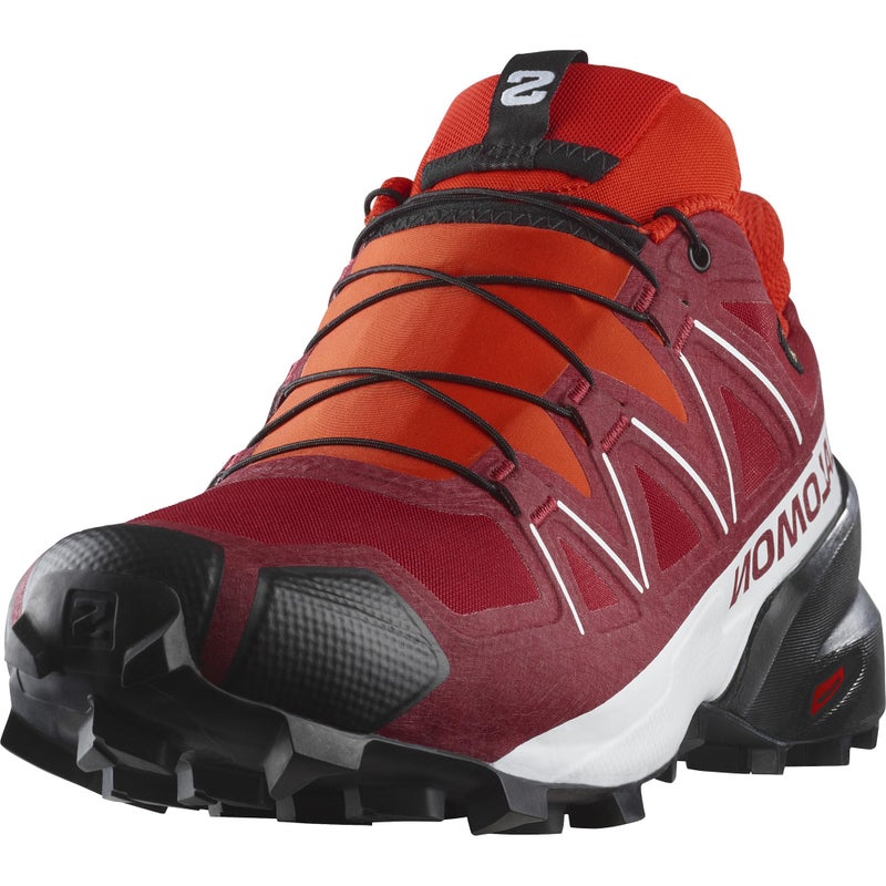 Salomon أحذية الجري على الطرق الوعرة للرجال من سالومون SPEEDCROSS GORE-TEX، أحمر داليا / أبيض / أسود، 12 - Image 1