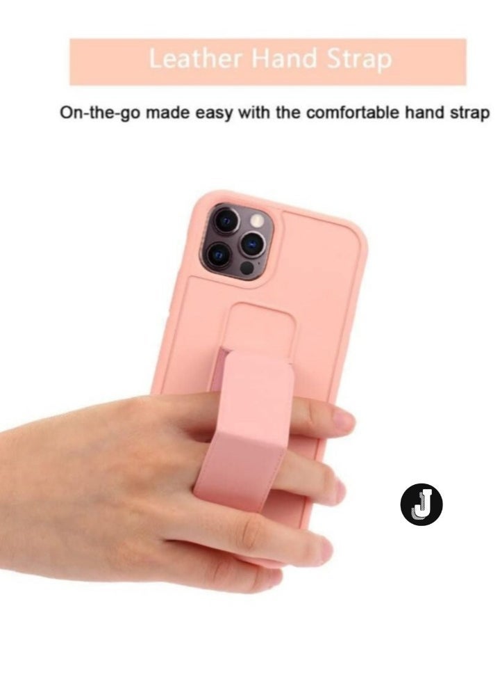 JAJEEK iPhone 16 Pro Max Pink Magnetic Car Mount Kickstand Case – Premium Silicone with Vertical & Horizontal Hand Strap and Multi-Stand Functionality - Image 3