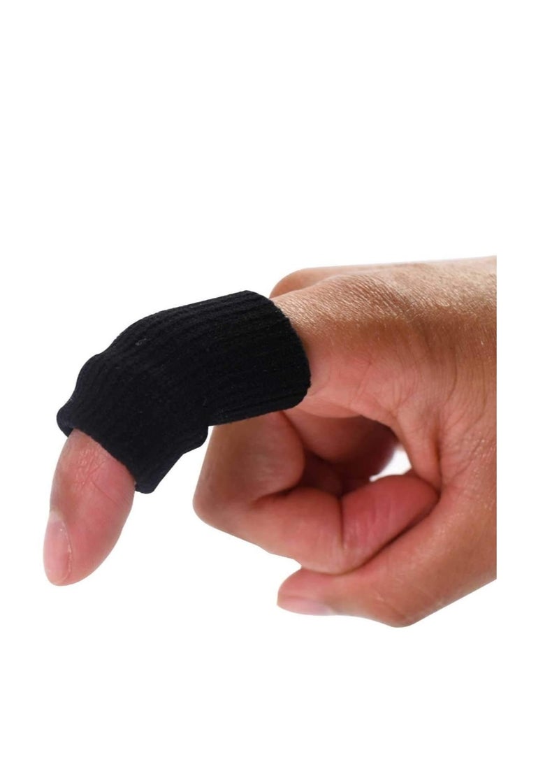 OASIS-TH 10Pcs Finger Sleeves Protectors Thumb Brace Support Elastic Compression Protector For Relieving Pain, Arthritis,Trigger Finger, Sports (Black), Free size - Image 3