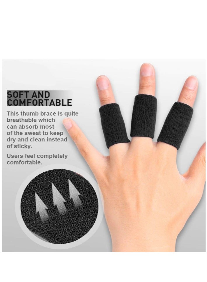 OASIS-TH 10Pcs Finger Sleeves Protectors Thumb Brace Support Elastic Compression Protector For Relieving Pain, Arthritis,Trigger Finger, Sports (Black), Free size - Image 5