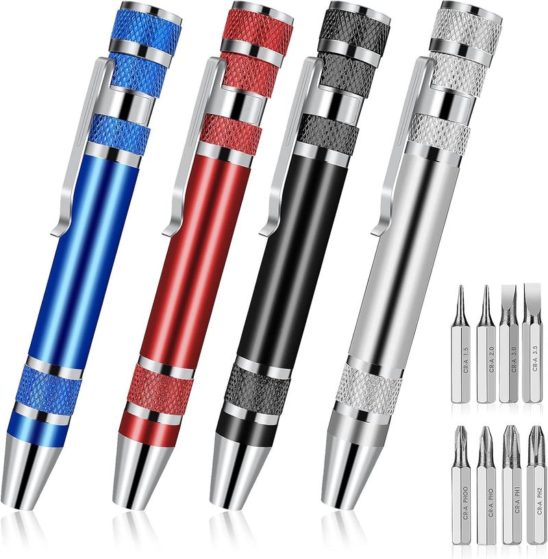 Generic 8-in-1 Mini Multi-Tool Screwdriver Set - Black, Small, Phillips Head & Flat Head, Stainless Steel, Compact, Portable, Ideal for Precise Repairs - Image 1