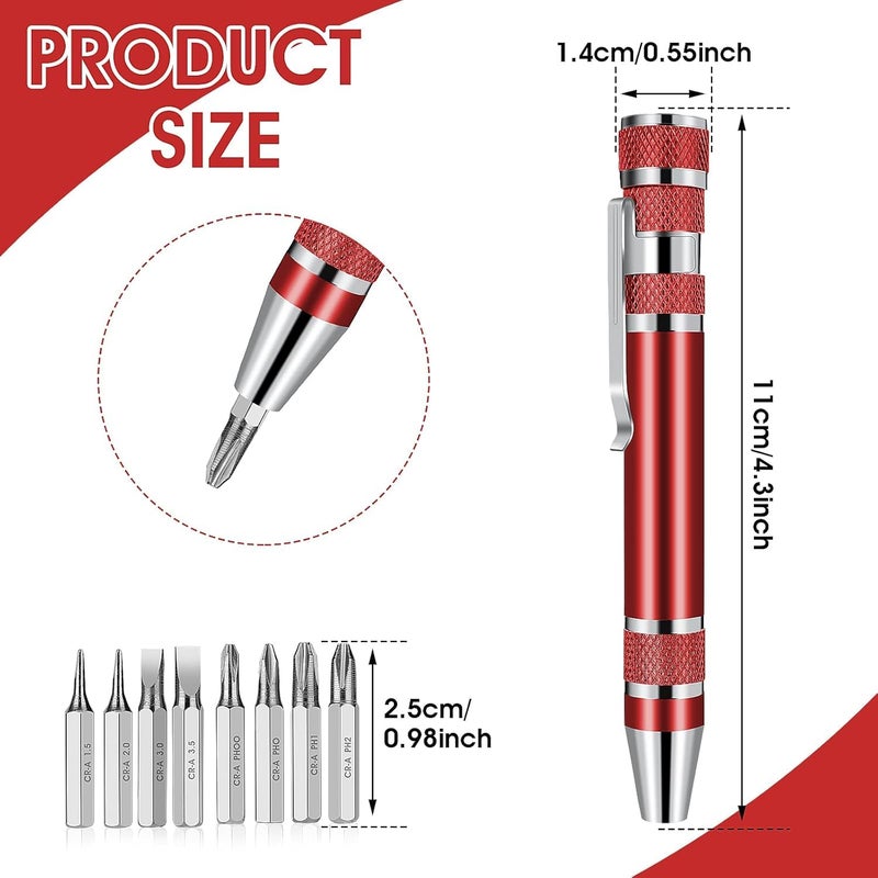 Generic 8-in-1 Mini Multi-Tool Screwdriver Set - Black, Small, Phillips Head & Flat Head, Stainless Steel, Compact, Portable, Ideal for Precise Repairs - Image 2