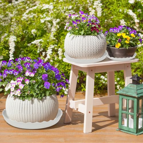 Brianver YUANAIYI 6 Packs Wave Plant Saucer - Plastic Flower Pot Drip Trays/Durable Heavy Duty White Plant Tray for Indoor and Out Door Plant(6/8/10 inch) - Image 5