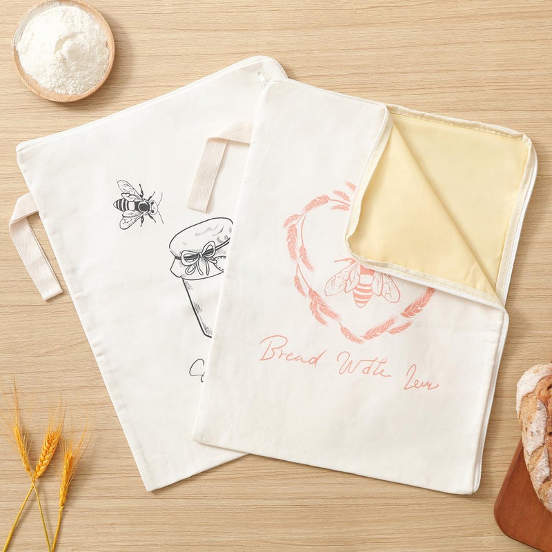 WiNDANCE Wide Zipper Access Beeswax Bread Bags for Homemade Bread - 2 Packs XL Reusable Organic Beeswax Linen Cotton Sourdough Bag, Homesteading Essentials Sourdough Bags with Zip to Keep Fresh - Image 5