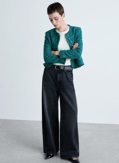 MANGO Pocket Tweed Jacket  - Image 4