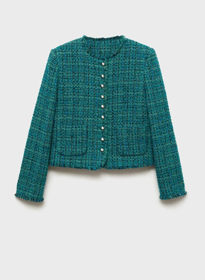 MANGO Pocket Tweed Jacket