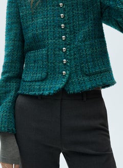 MANGO Pocket Tweed Jacket  - Image 3