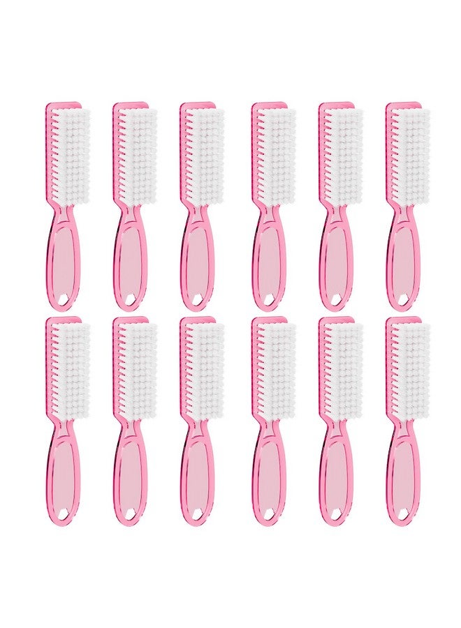 SQULIGT SQULIGT 12 Pcs Handle Grip Cleaning Brushes, Hand Fingernail Nail Scrub Manicure Brush Pedicure Brush, Use for Toe and Nails Cleaning (Clear Pink) - Image 5