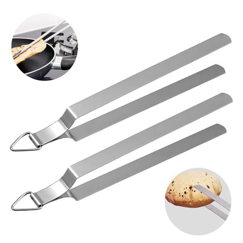 AADHIK Stainless Steel Chimta for Kitchen, Roti Tong, Chapati Chimta, Tong for Chapati (Pack of 2) - Image 1
