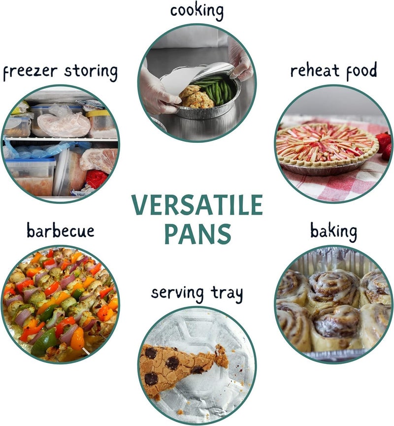 V4L Food Storage Disposable Aluminium Foil Containers with Lid for Takeaway Fast Food Packaging Size 450 ml Pack of 25 - Image 2