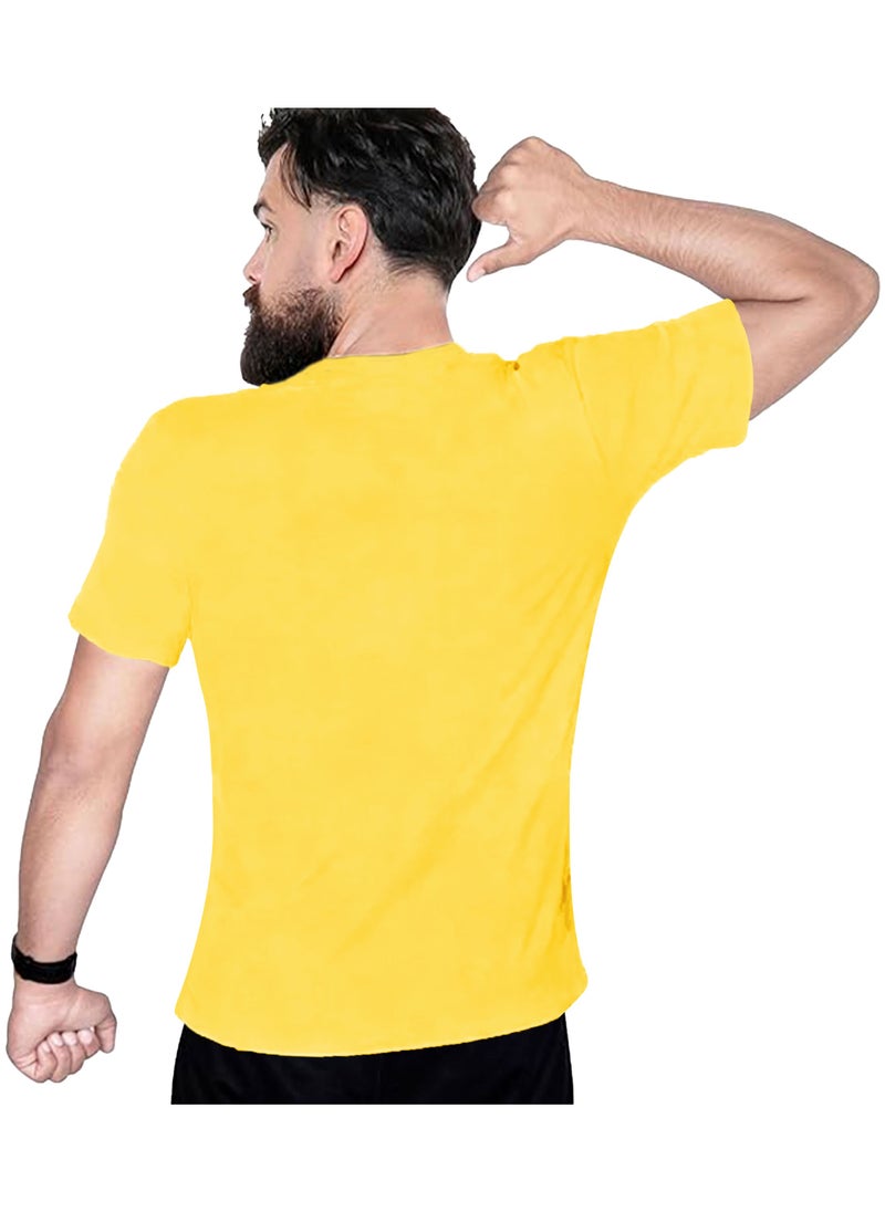 Selecta Now Mens T Shirt 100% Combed Cotton Contrast Panelled Soft Comfortable Mustard T Shirt Top & Tees For Mens  - Image 2