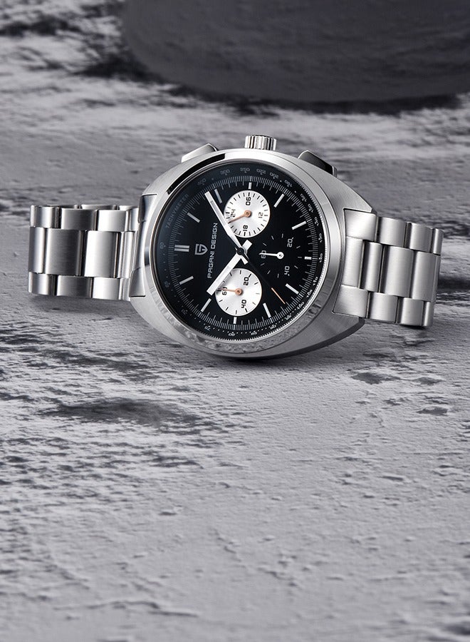 باغاني ديزاين ساعة كرونوغراف كوارتز عتيقة للرجال ، ياقوت صناعي ، حركة في كيه 63 ، مقاومة للماء ، متعددة الوظائف ، رياضية ، تناظرية ، 100 متر - Image 3