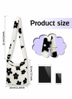 Excefore Plush Underarm Bag, Ladies Fluffy Shoulder Bag, Women Y2K Furry Purse Fluffy Tote Bag for Autumn and Winter  - Image 2