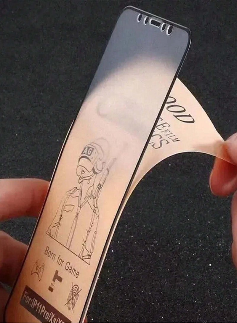 غشاء سيراميك لهاتف سامسونج جالكسي S24 FE واقي شاشة مضاد للتوهج ومضاد لبصمات الأصابع بتقنية اللمس ثلاثي الأبعاد، سطح غير لامع، غشاء نانو سيراميكي لهاتف جالكسي S24 FE شفاف/أسود - Image 2