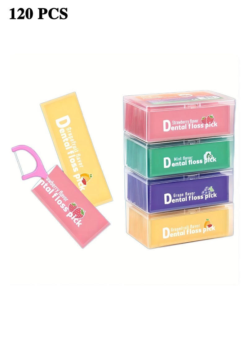 MM 120pcs Portable Flossing, Individually Packaged Dental Floss, Effective Cleaning, Fruity travel must have - Image 1