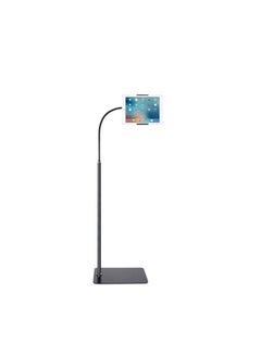 Tablet and Mobile Tripod Stand Phone Holder Adjustable 360 Swivel Pad Lazy Stand Holder Bracket Floor Rack Black