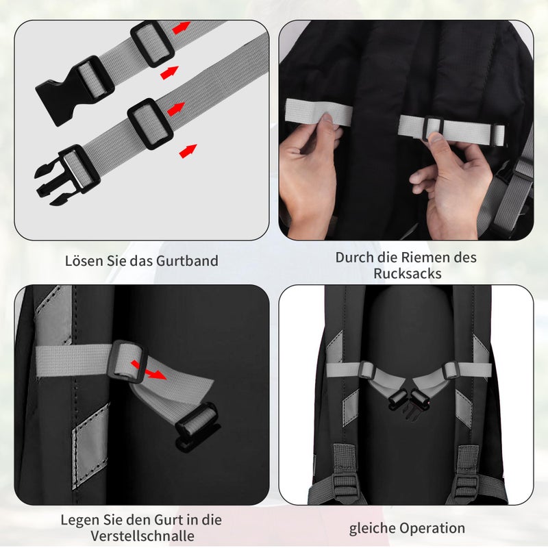 Moorle Adjustable Chest Strap Backpack, Pack of 2 Nylon Backpack Straps with Quick Release, Non-Slip Webbing for School Bag, Black, Durable Chest Strap for Jogging, Hiking, Outside - Image 4