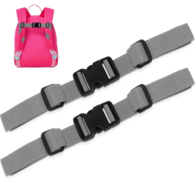 Moorle Adjustable Chest Strap Backpack, Pack of 2 Nylon Backpack Straps with Quick Release, Non-Slip Webbing for School Bag, Black, Durable Chest Strap for Jogging, Hiking, Outside - Image 1