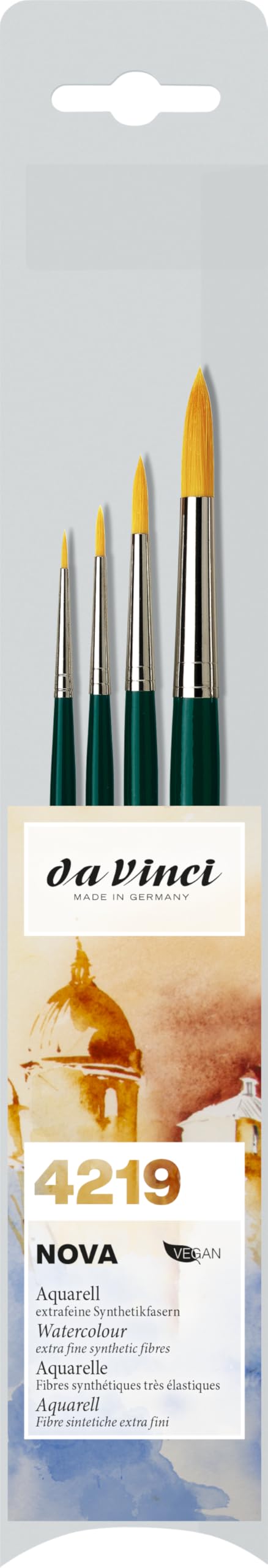 da Vinci Watercolor Series 4219 Nova Paint Brush Set Synthetic Multiple Sizes 4 Brushes Series 1570